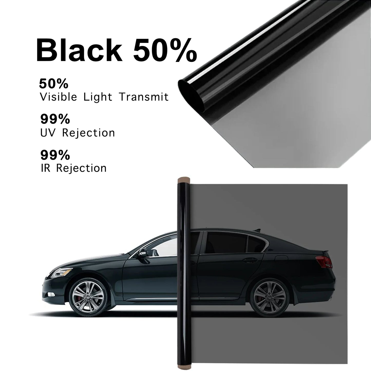 75/50cmX3/10m Car Window Tint Film Privacy Anti Look Vinyl Foils Sunshade Stickers Windows Solar Protector Glass UV Sun Shade